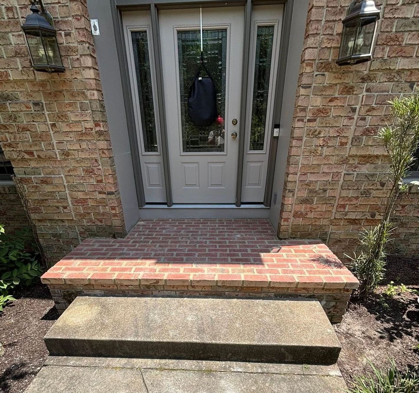 A photo of stone step.