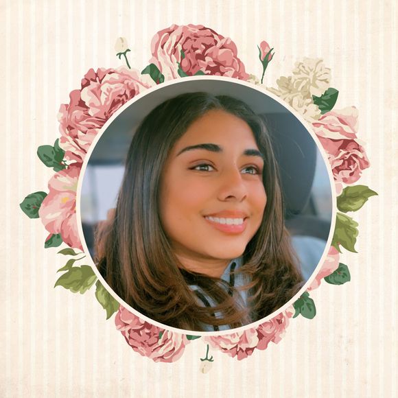 chanelle nieto surrounded by flowers