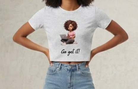 go get it gray crop top front view