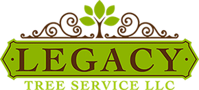 the logo for legacy tree service llc has a tree on it .