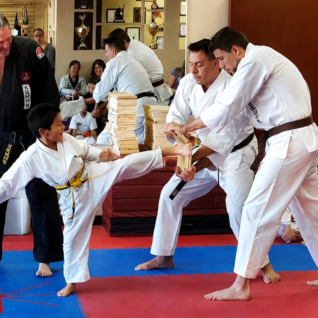 Two children practicing Brazilian Jiu-Jitsu on a mat. One child in white gi has the other in a leg lock. A girl watches.