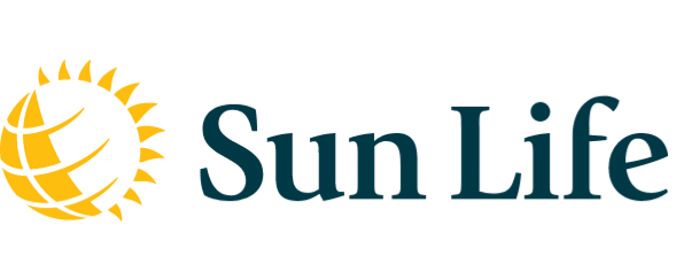 The sun life logo has a sun and a globe on it.