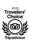 A black and white logo for travelers choice tripadvisor.