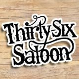 Stylized black-and-white “Thirty-Six Sabor” logo with a vintage, bold script design