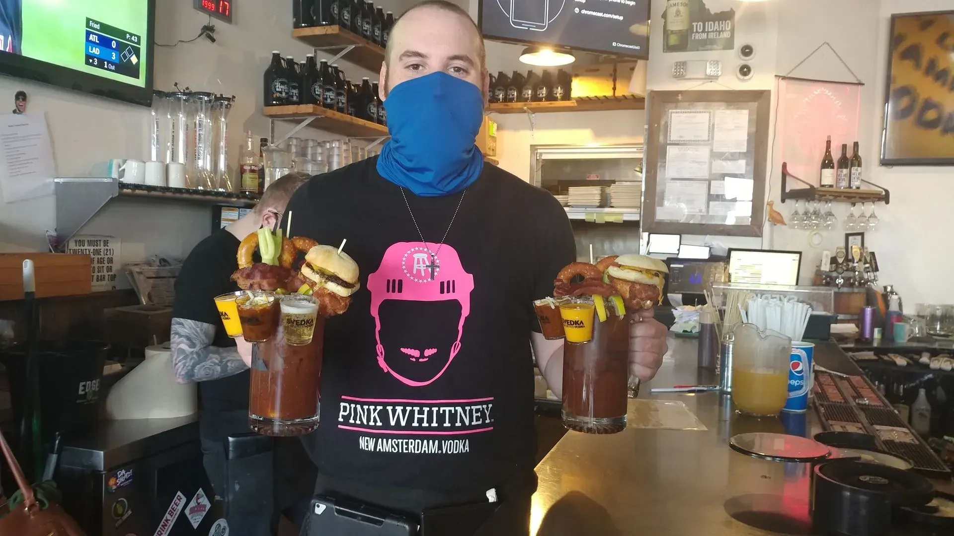 Bar Crew Holding a Drinks