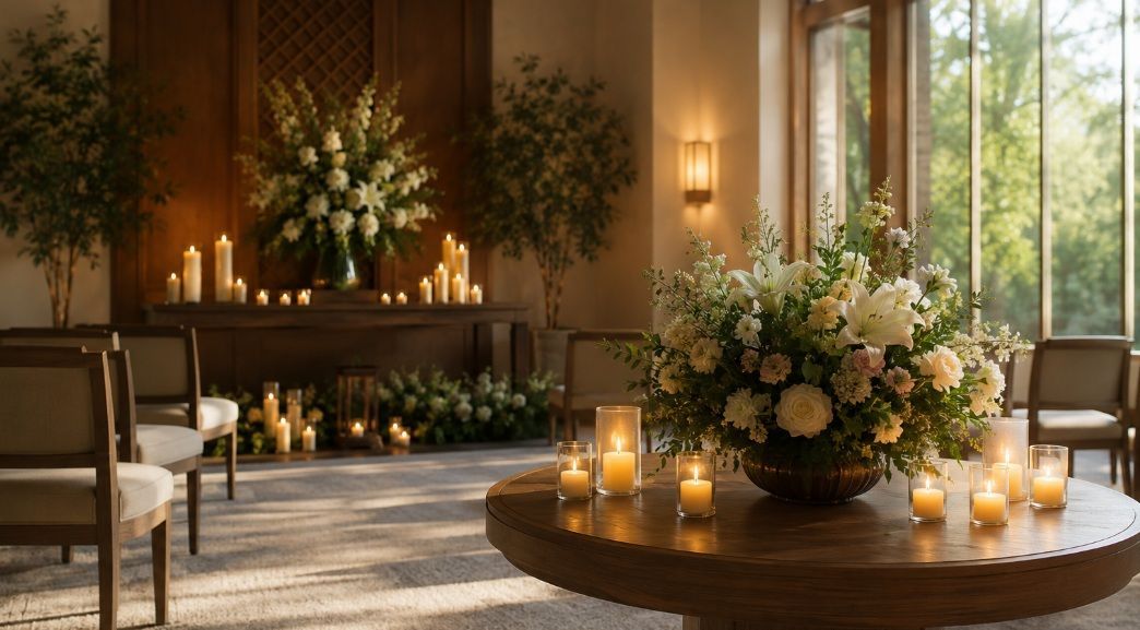 Comforting and peaceful chapel interior for funeral homes Martensville, SK