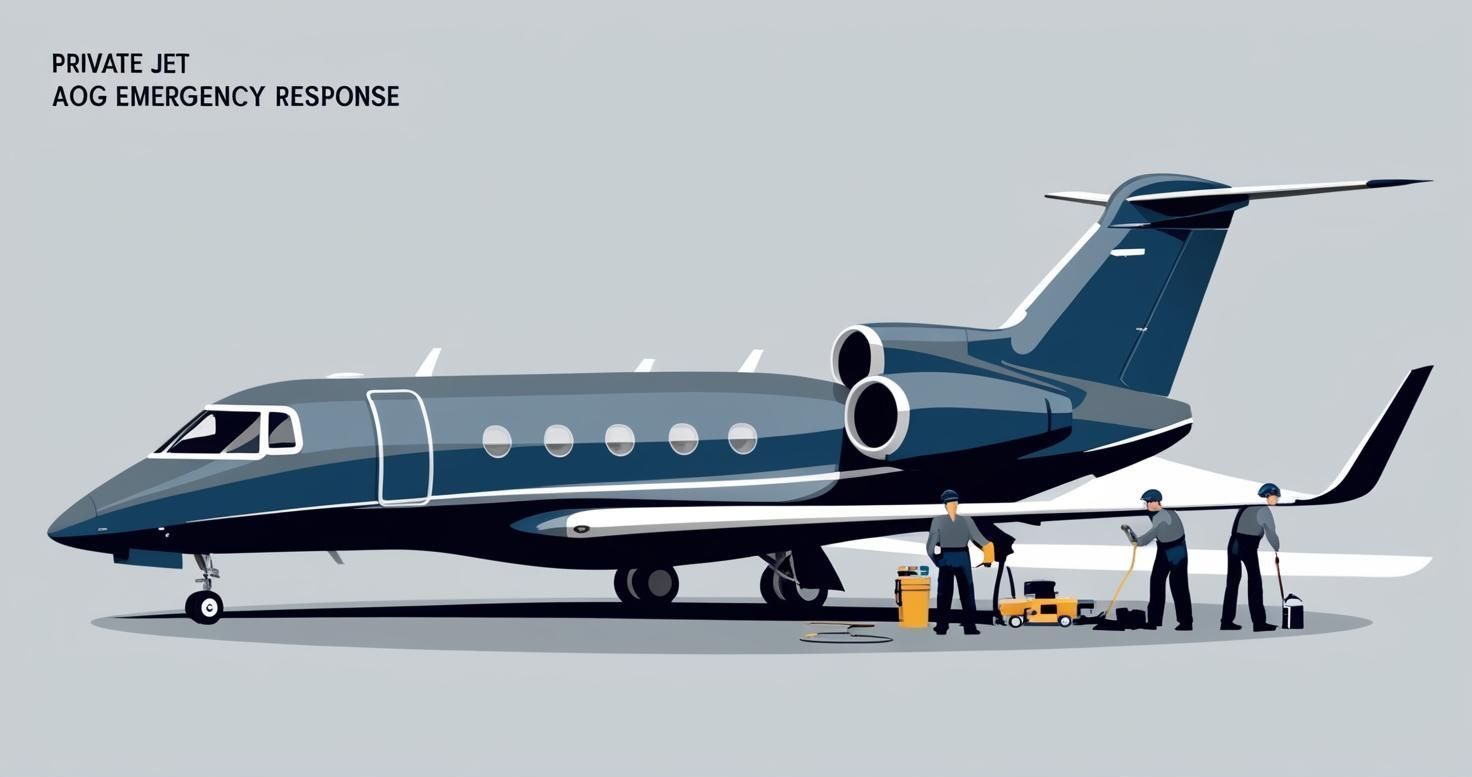 A private jet is being serviced by two men
