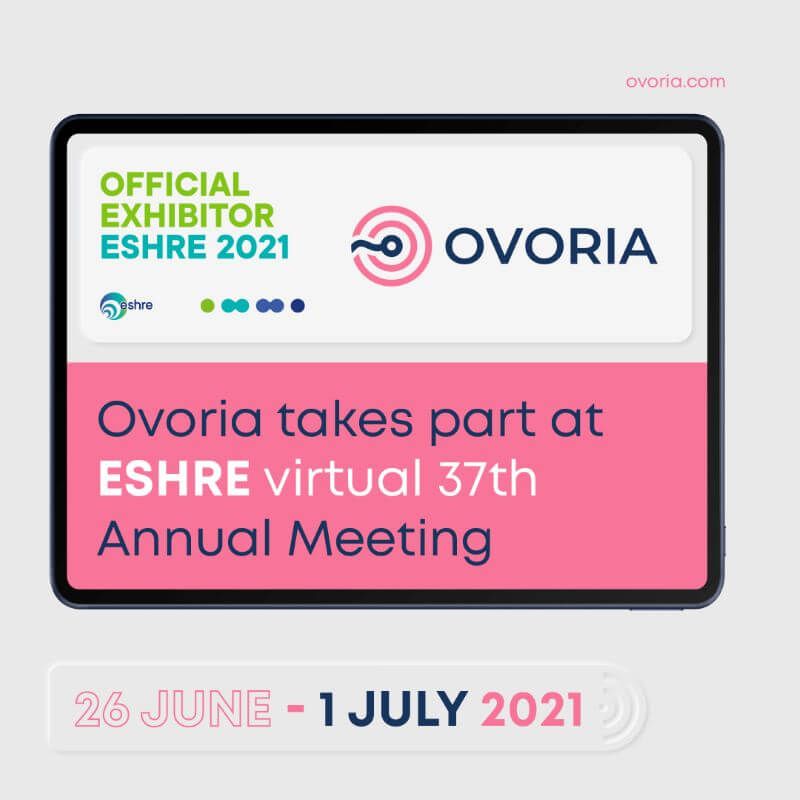 poster with information about Ovoria egg bank taking part in eshre annual meeting