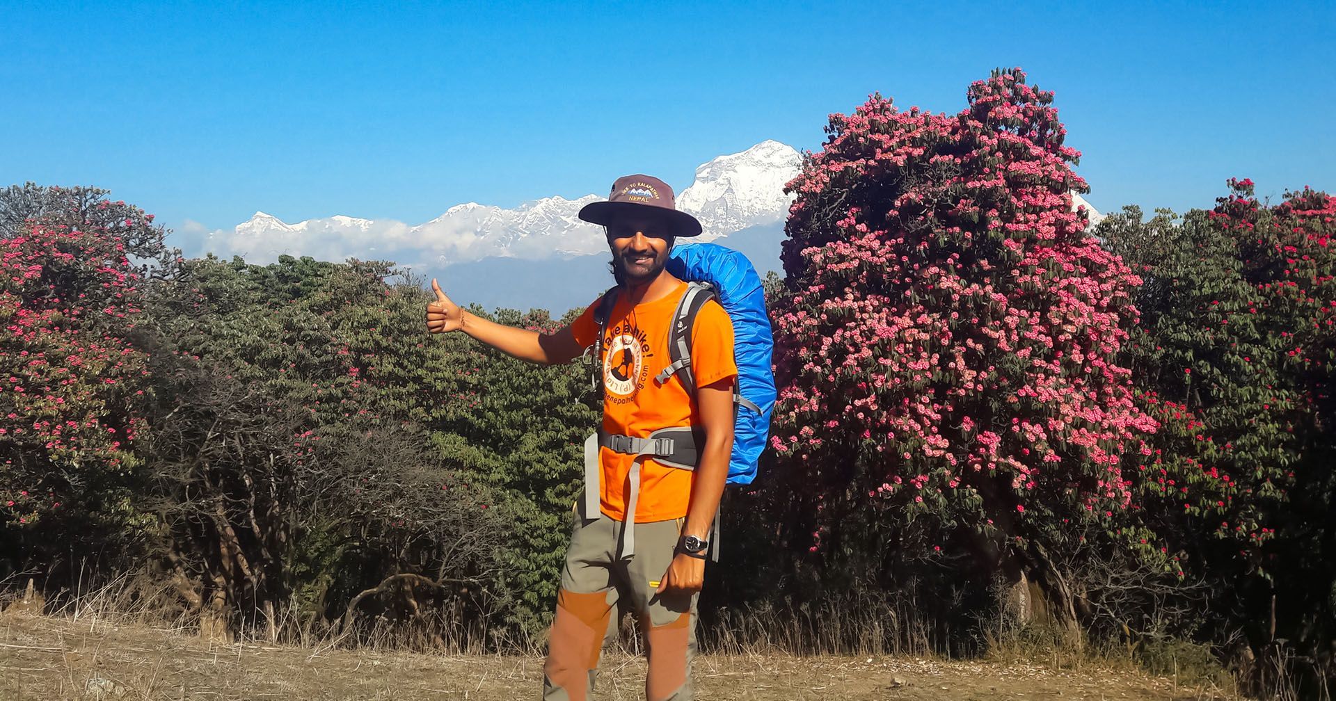 Local trekking guide on Poon Hill trek in Nepal