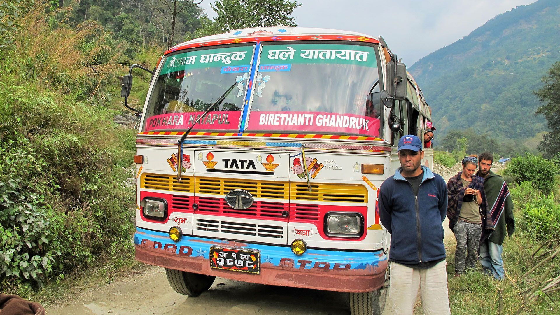 Colorful local bus in Nepal