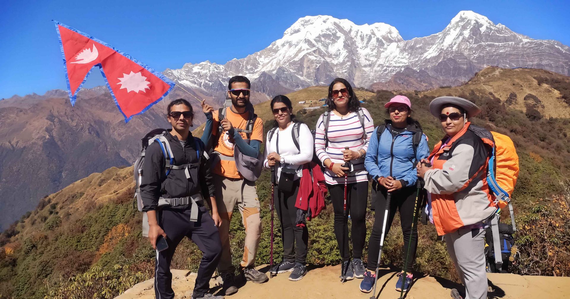 Group of trekkers in Nepal