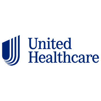 The logo for united healthcare is blue and white.