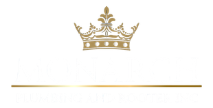 Gold crown centered above a thin gold line on a white background. Logo of Monarch Plumbing & Repair Inc