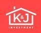 K&J Investments logo in white text on a red square background