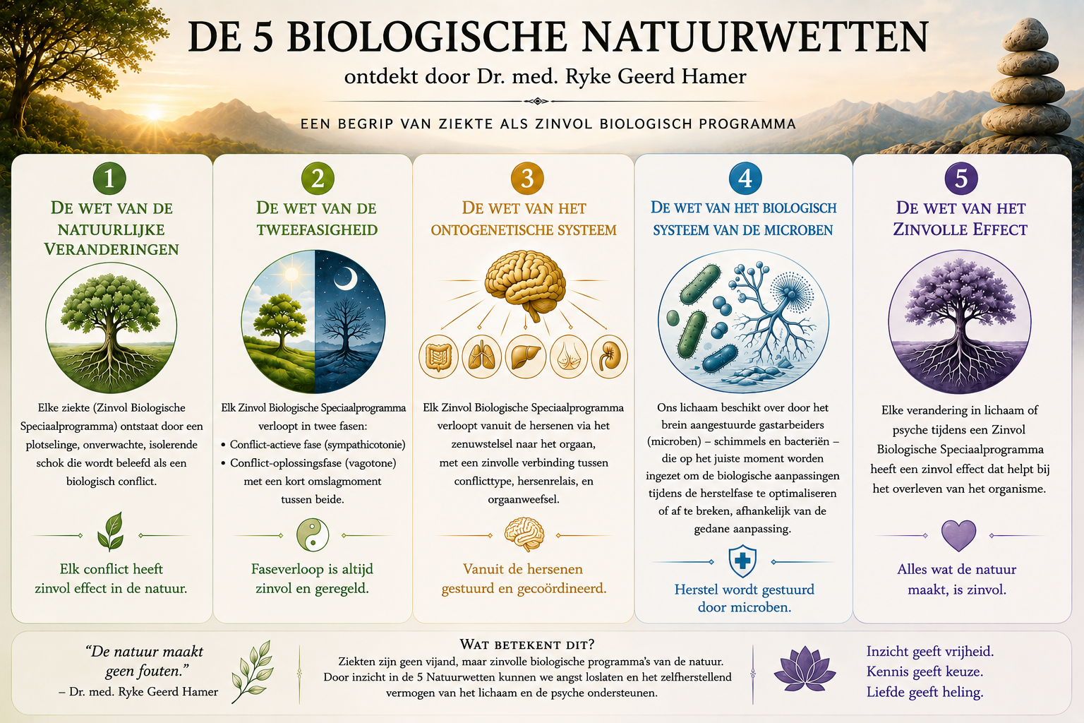 de 5 biologische natuurwetten