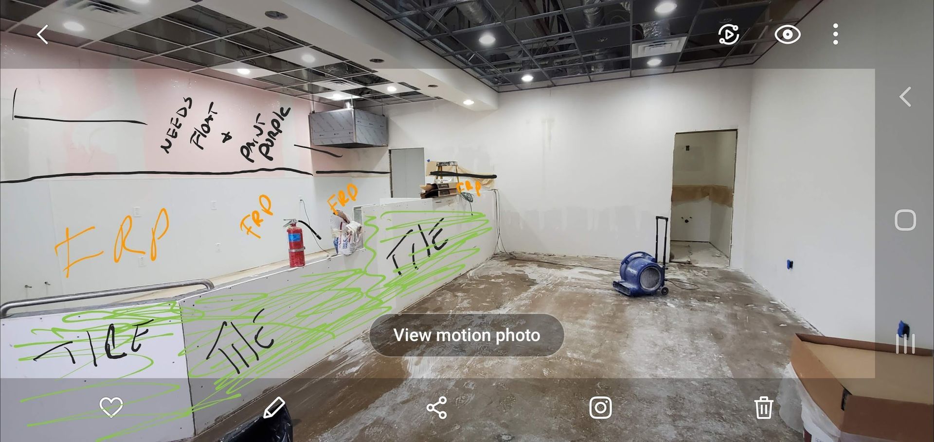 A 3d rendering of a room with a vacuum cleaner on the floor.