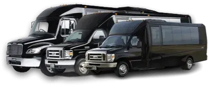 A group of black vehicles are parked next to each other on a white background.