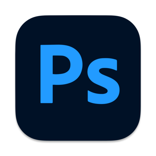 A blue ps logo on a black background