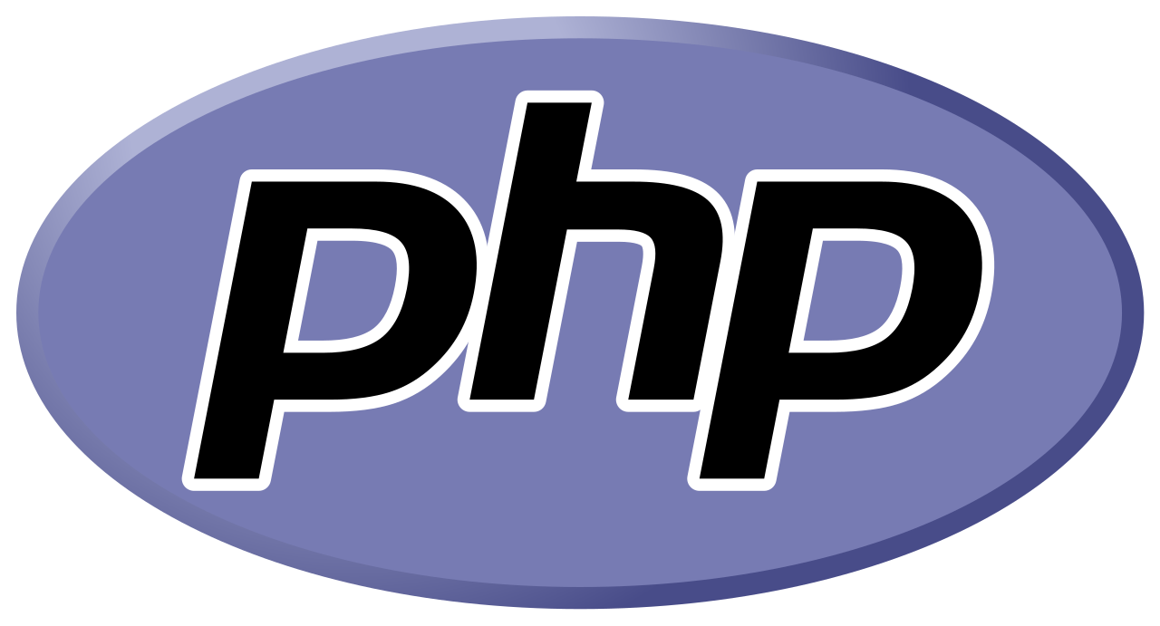 A purple button with the word php on it