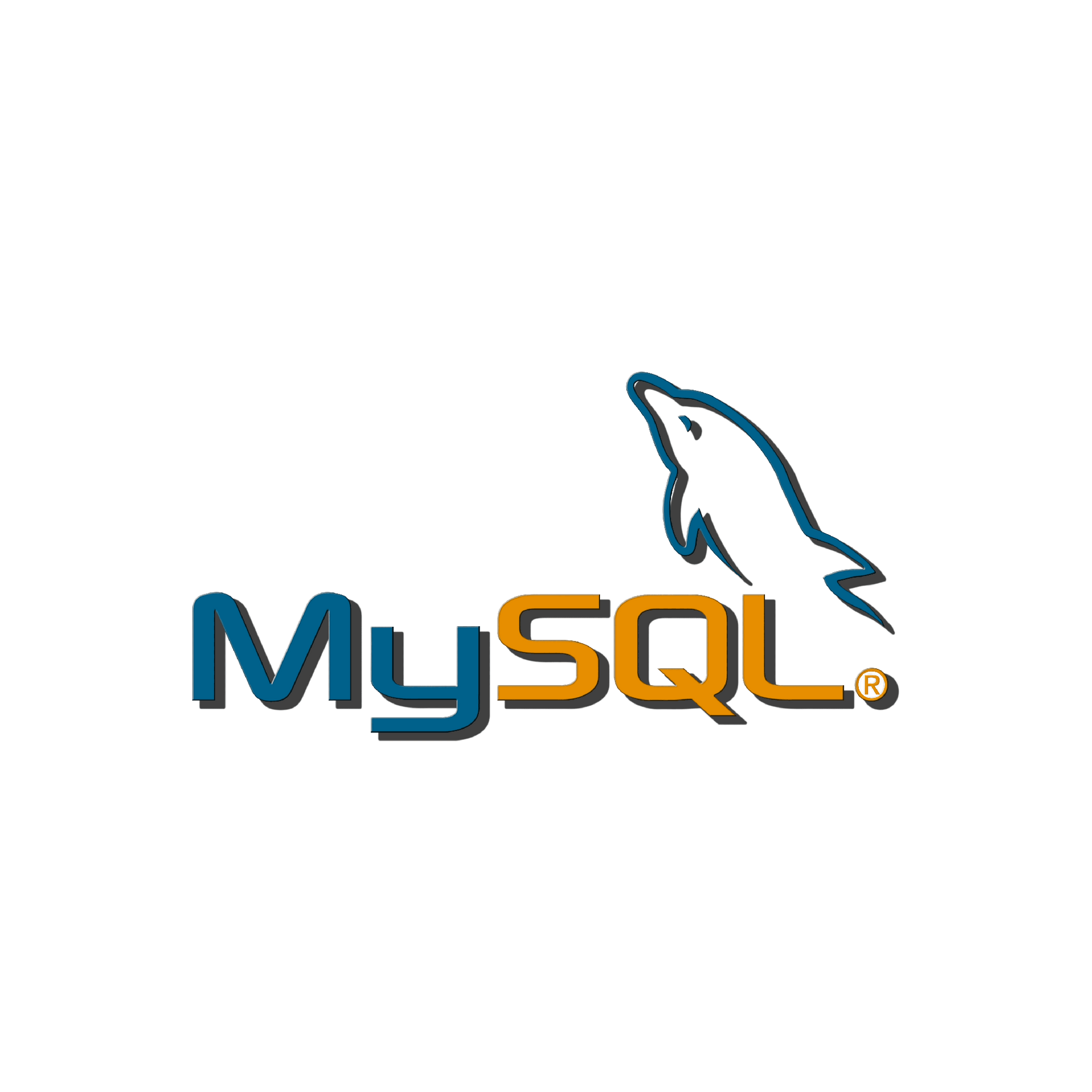A logo for mysql with a dolphin on it