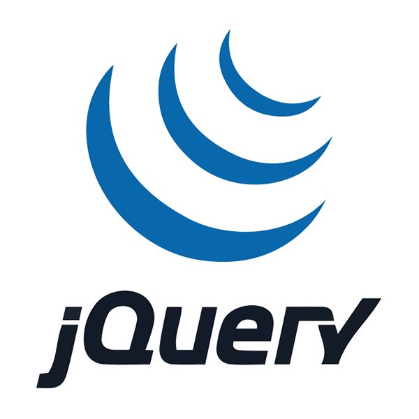 A blue and black logo for a company called jquery