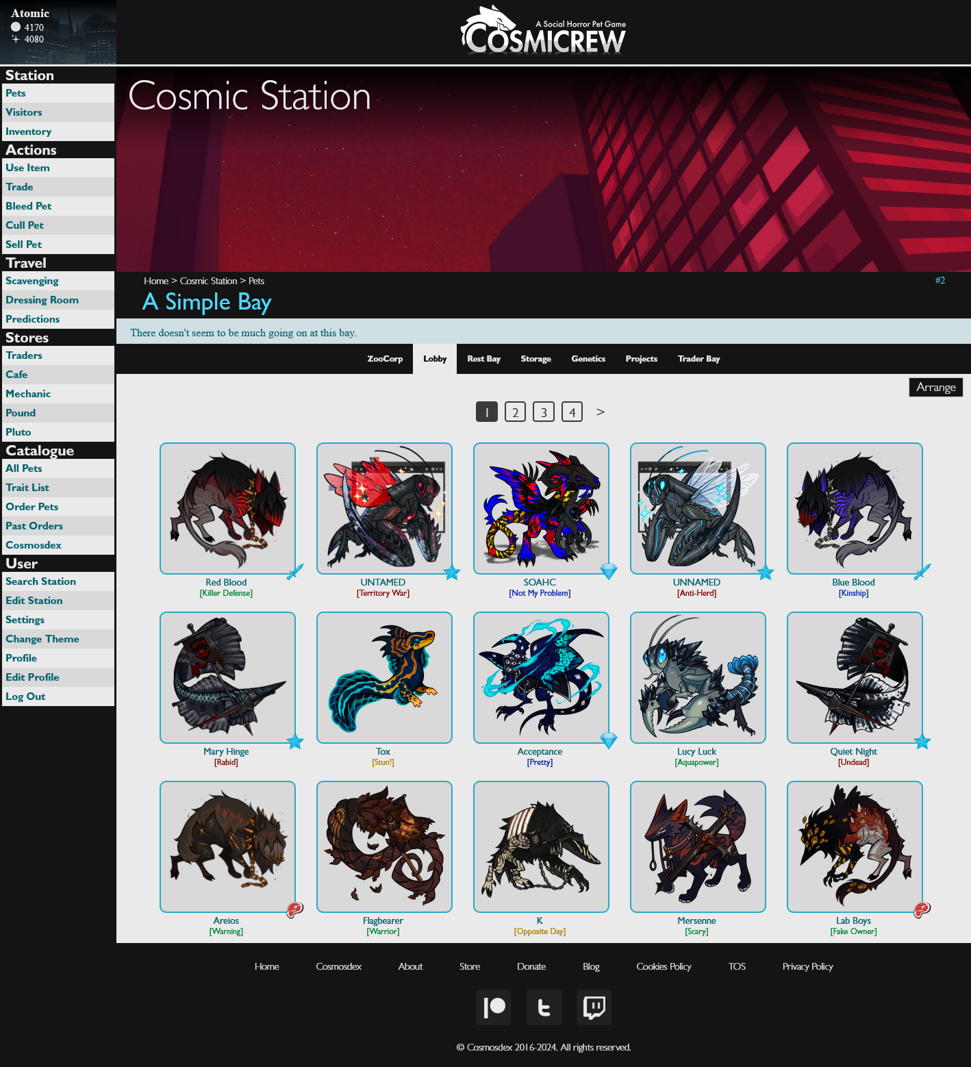 A screen shot of a website called cosminew