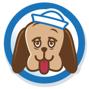 cartoon dog face for salty dog car wash logo