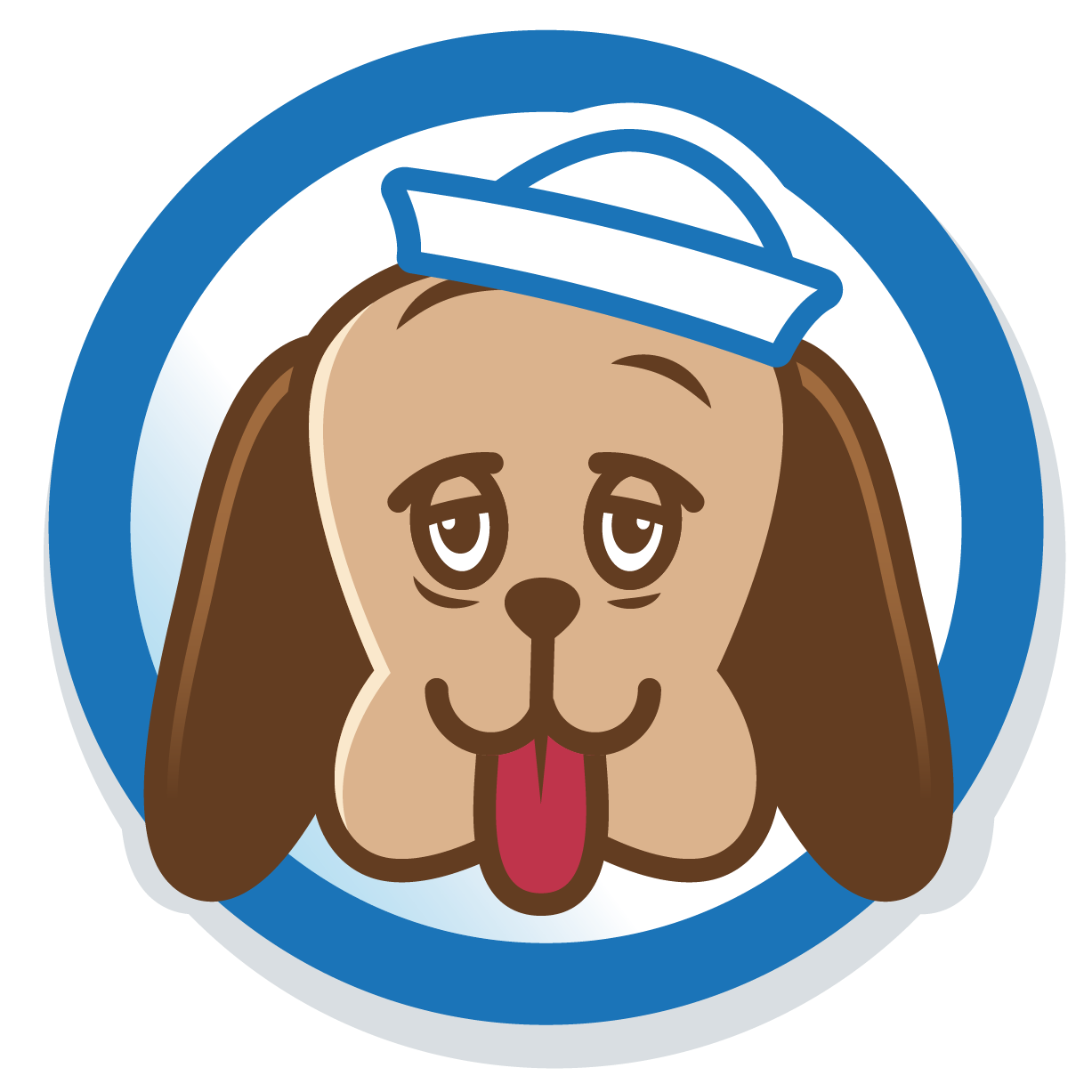 cartoon dog face for salty dog car wash logo