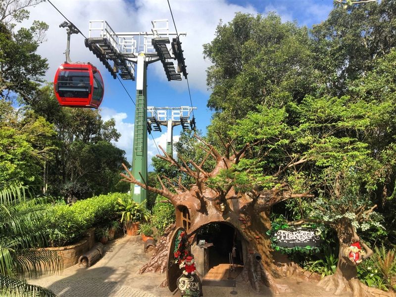 Entrada da Fantástica Floresta e teleférico em BC.