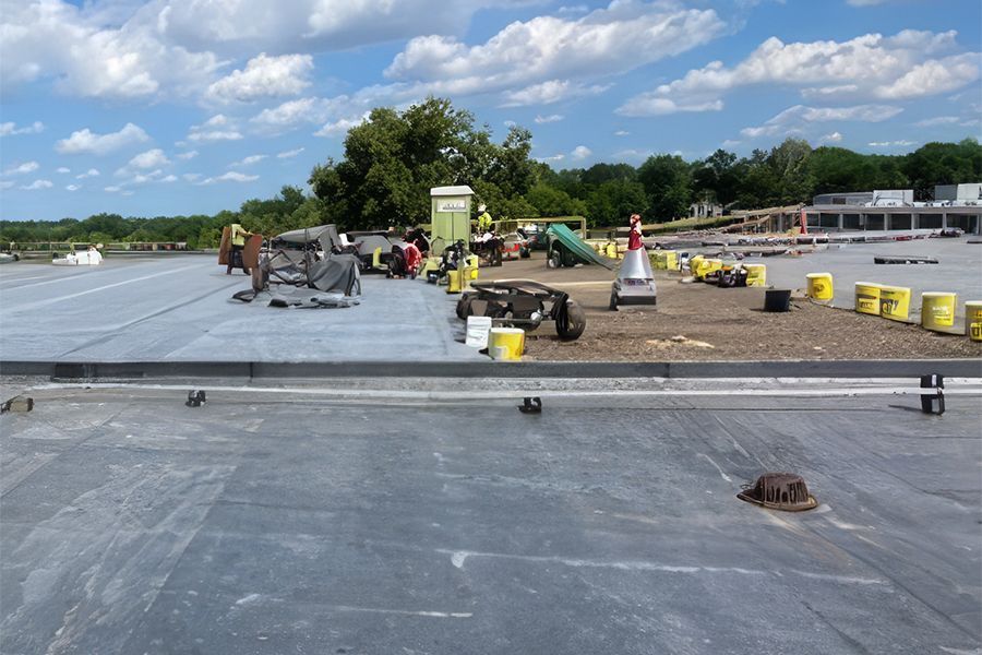 Edina High School shows a newly installed  EPDM roof system.