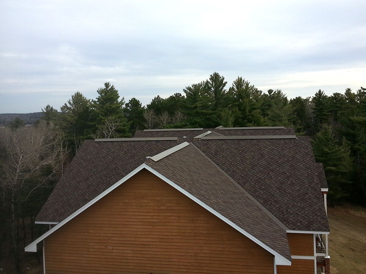 Completed shingle project on the rooftop of the Vermillion Community College Dormitory.