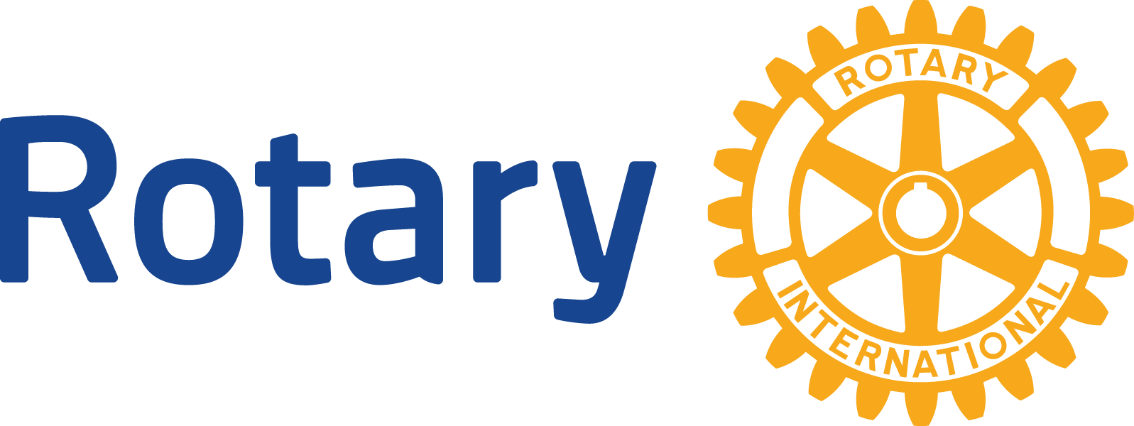 A blue and orange logo for the rotary club