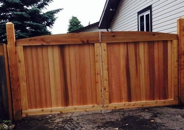 a new residential wooden fence
