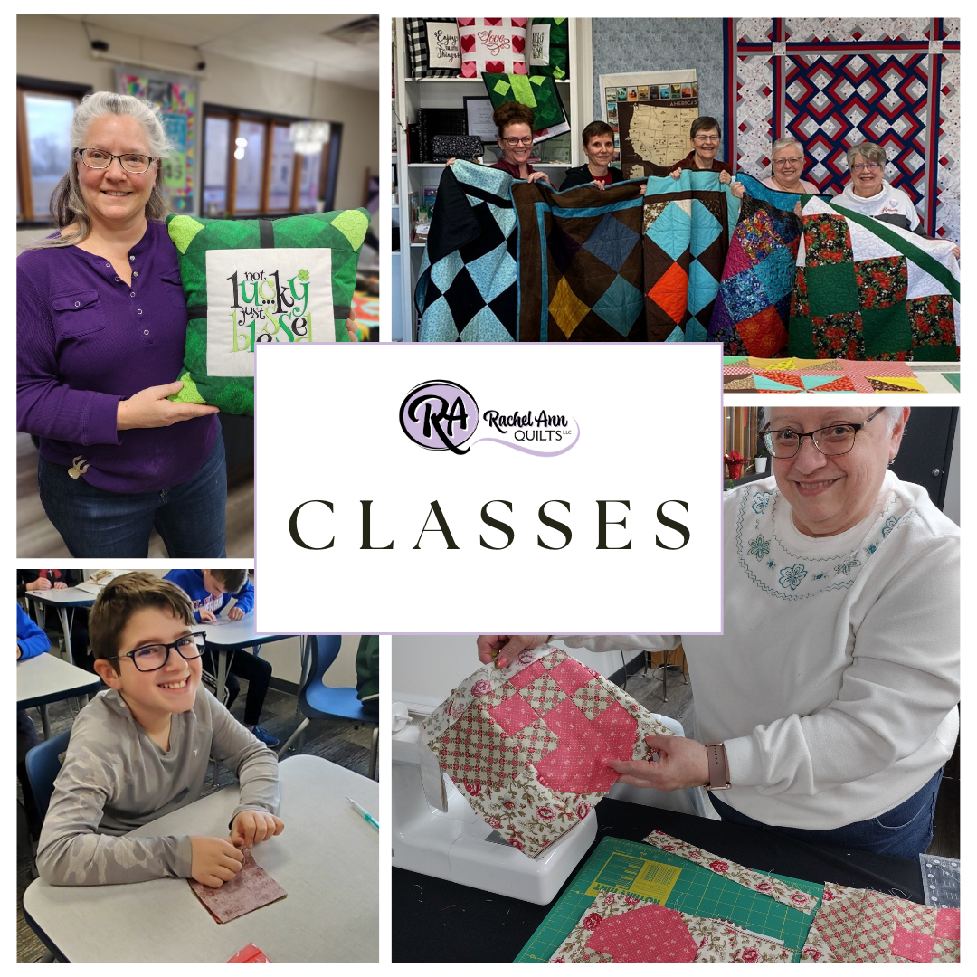 Quilting and Sewing Class Participants during class at  Rachel Ann Quilts