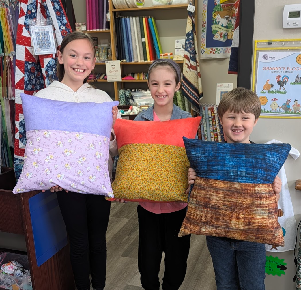 Reading Pillow Kids Sewing Class at Rachel Ann Quilts