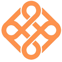 White abstract diamond-shaped logo