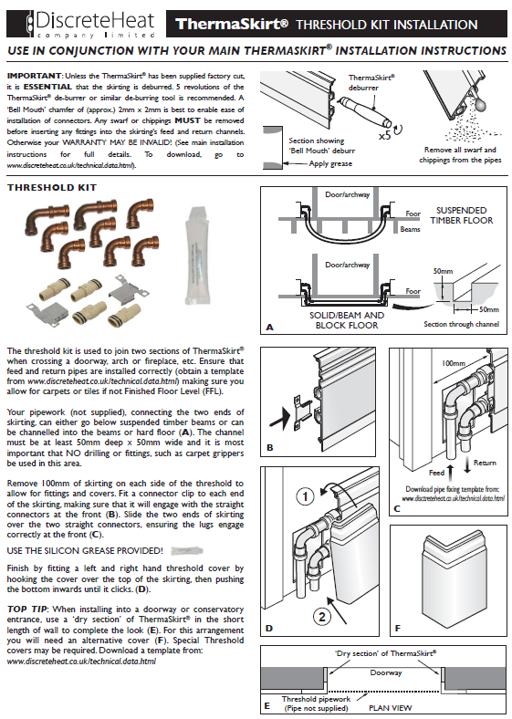 ThermaSkirt Installation Instructions