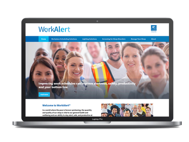 Workalert Website on a laptop screen