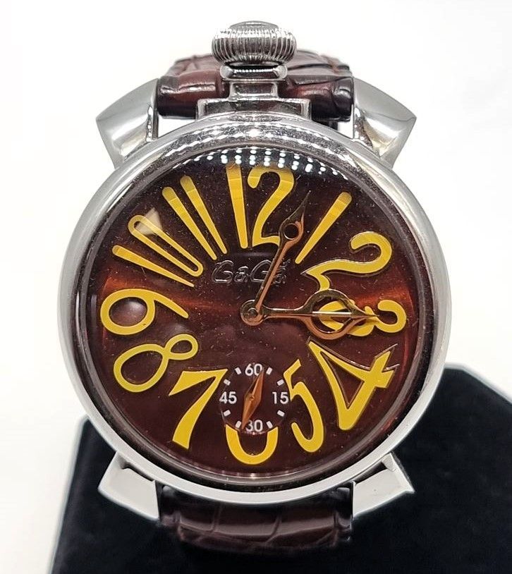 Orologio usato ricondizionato GAGA' MILANO con cinturino in pelle.