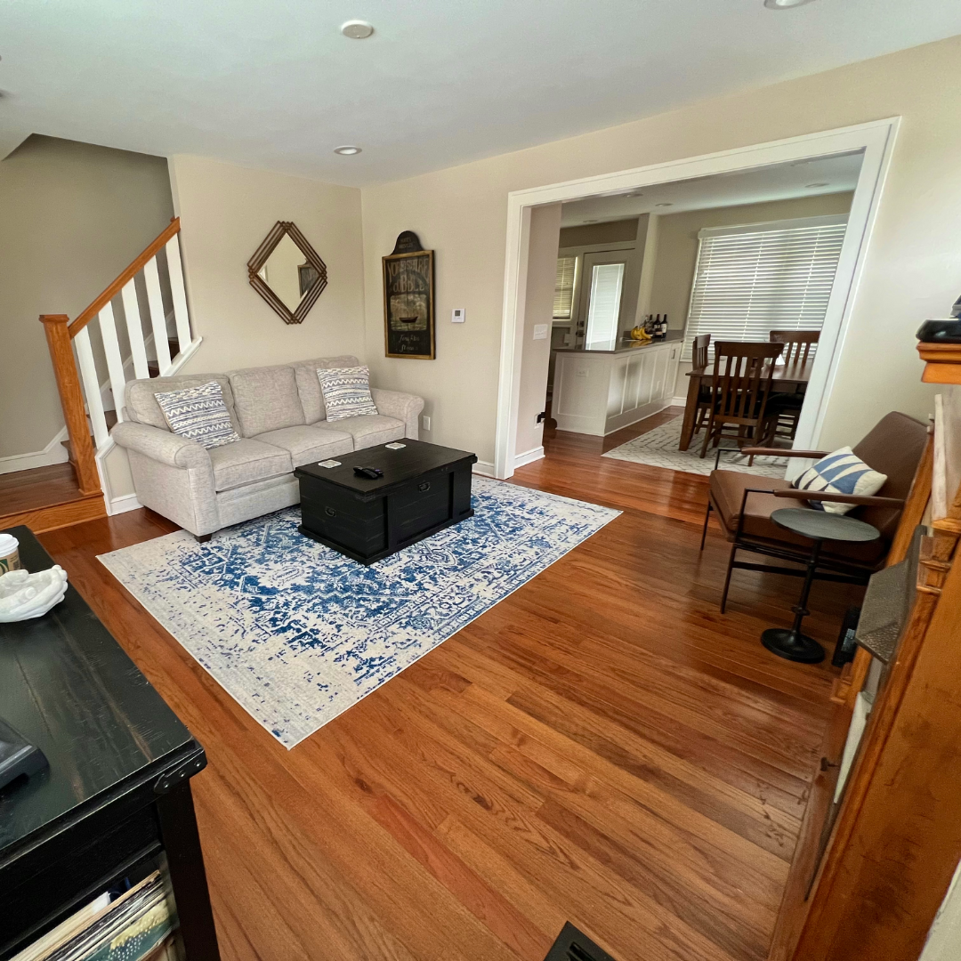 Hardwood flooring and open living space