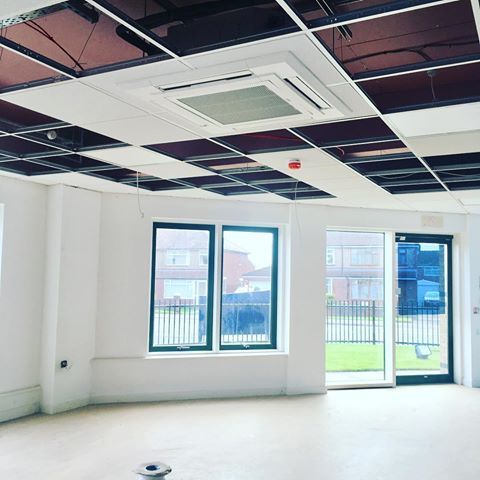 air conditioning on ceiling of empty space