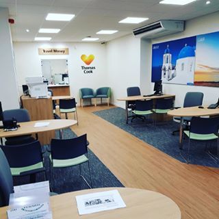 air conditioning on wall ofThomas Cook office