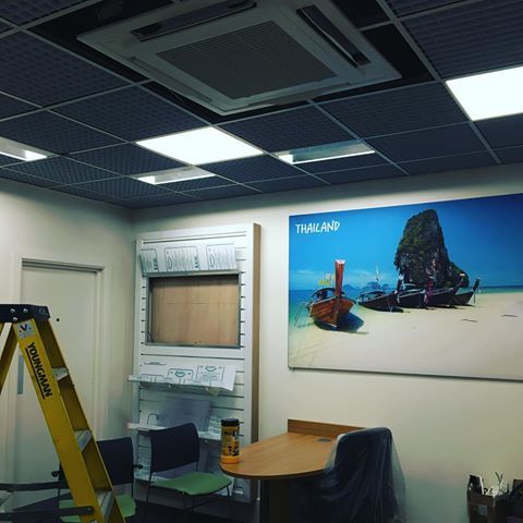 air conditioning on the ceiling of an office space