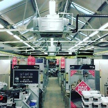 air conditioning unit in an industrial space