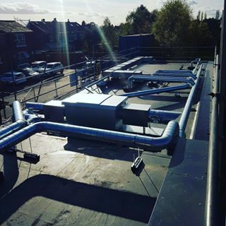 air conditioning equipment on a roof