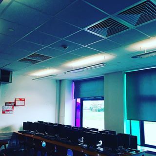 air conditioning on ceiling of a computer room