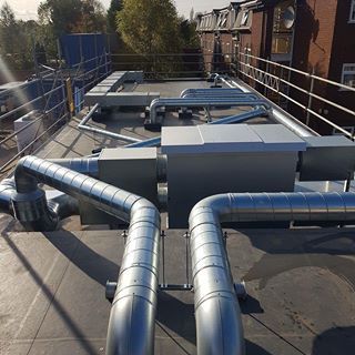 conditioning equipment on a roof