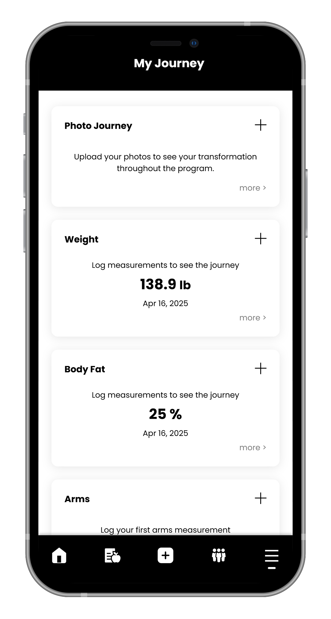 A cell phone is displaying a screenshot of the my journey app.