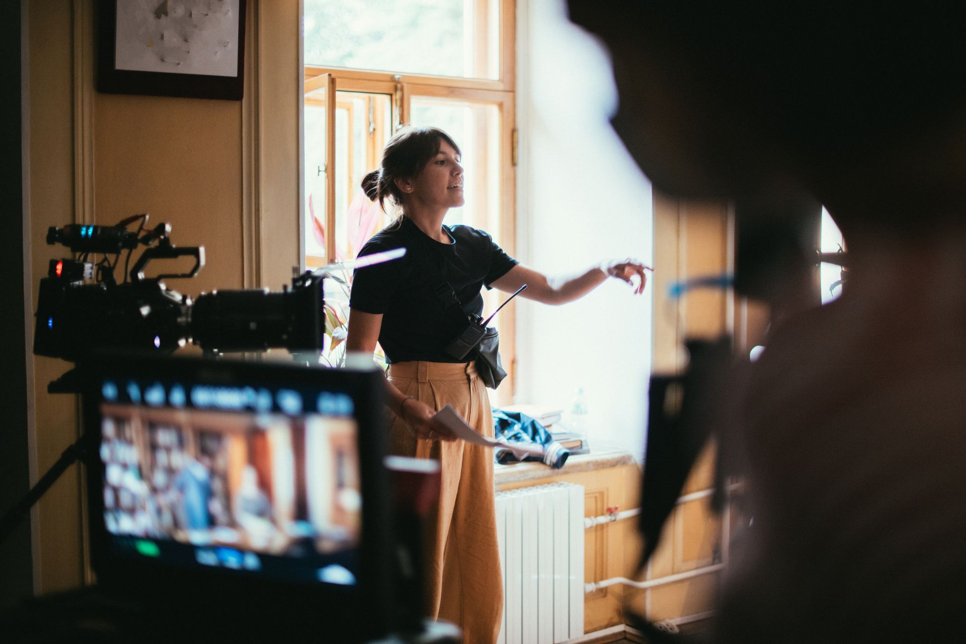 Director and camera with screen