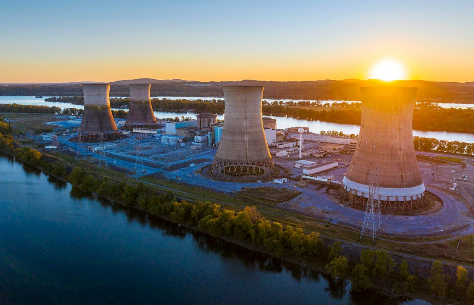 Three Mile Island Image at sunset